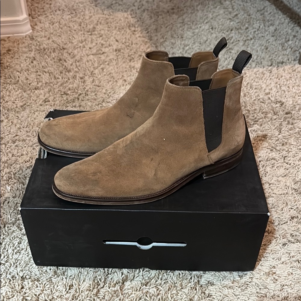 Aldo Tan Chelsea Boots with Suede Finish